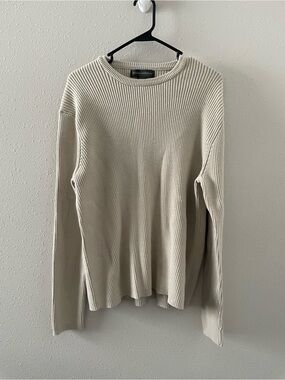 Banana Republic Men's Ribbed Crewneck Sweater - Beige